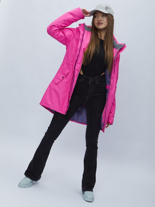 Women's pink hooded parka 551706R